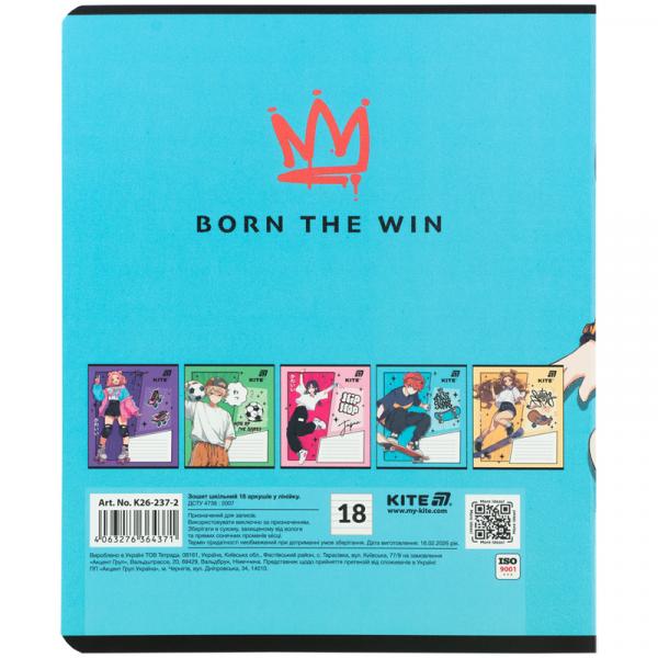 Зошит 18 арк., лін., гібр. лак + УФ лак, Kite