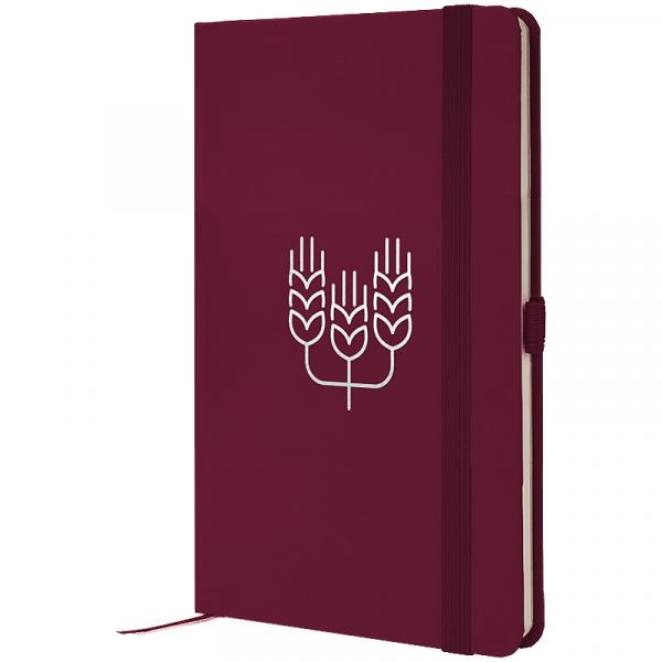 Книга записна Partner, 125*195, 96арк, кліт, винна, Колоски
