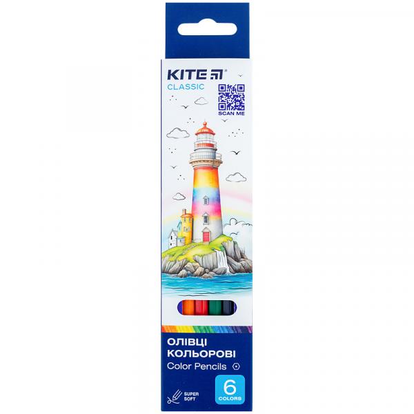 Олівці кольорові, 6 шт. Kite Classic