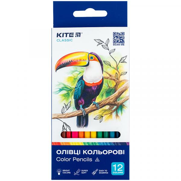 Олівці кольорові тригранні, 12 шт. Kite Classic