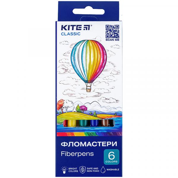 Фломастери, набiр 6 шт. Kite Classic