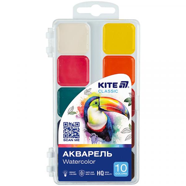 Фарби акварельні, 10 кол. Kite Classic