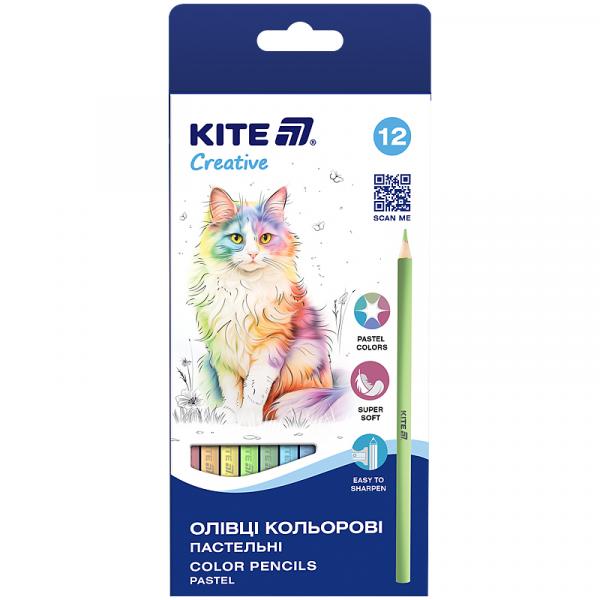 Олівці кольорові, 12 шт. Kite Creative Pastel