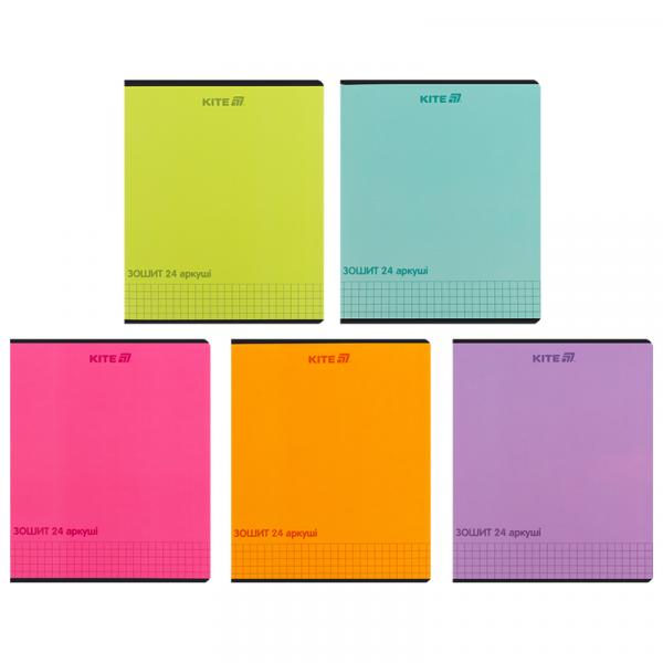 Зошит 24 арк., кл., софт тач + УФ лак, Kite One color 