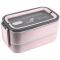 Ланчбокс подвійний з наповненням 1400 мл, пудровий