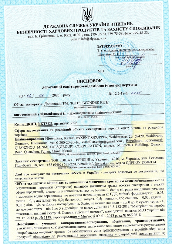 Гігієнічний висновок: дощовики